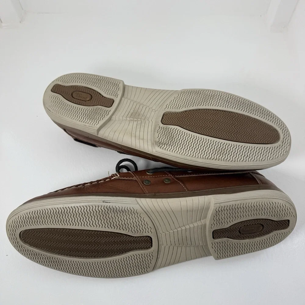 Allen Edmonds Eastport Boat Shoes Men's 13 D Brown Leather Lace Up Loafer